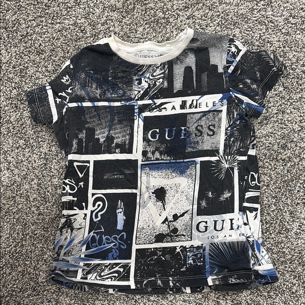 Guess Kids Graphic T-Shirt - Black and White